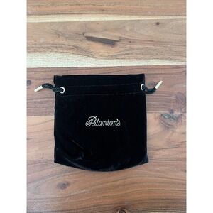 Blantons Bourbon Velvet Drawstring Bag Pouch Black Logo Bottle Bag